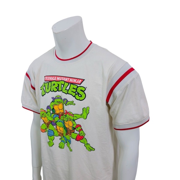 Nickelodeon Teenage Mutant Ninja TurtlesT Shirt Cream Mens XL fits like a Large - Picture 5 of 9